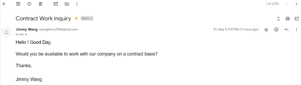 Account receivable agent job scam email